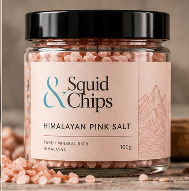 Pink salt in a glass jar